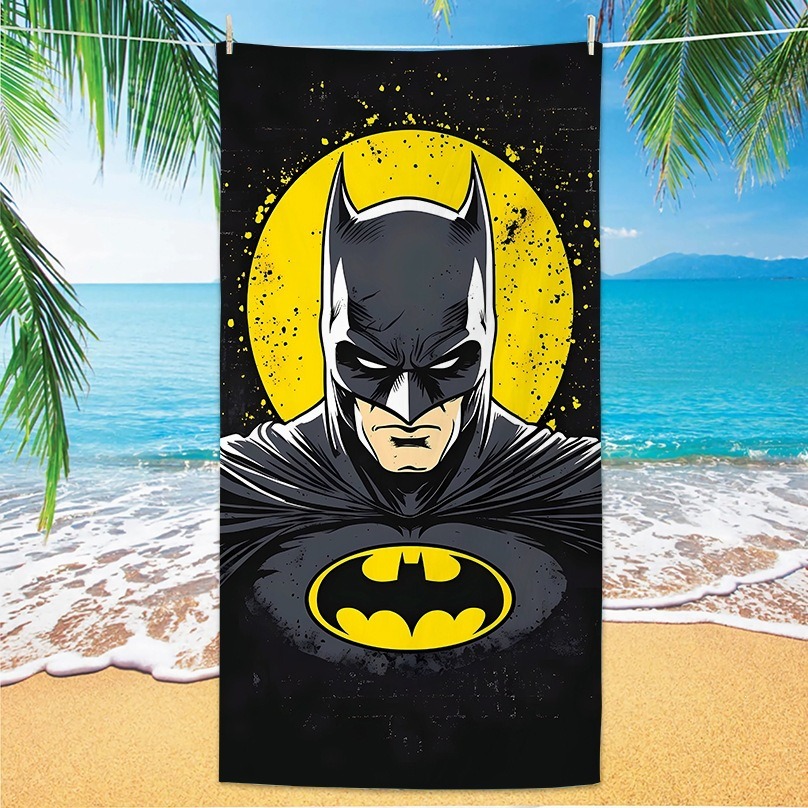 Golf Towel - ผู้พิทักษ์แห่งความมืด! ผ้าเช็ดตัวชายหาดลาย 3D บี-แบทแมน, ไมโครไฟเบอร์แห้งเร็วพิเศษ, ของขวัญสำหรับแฟนๆ