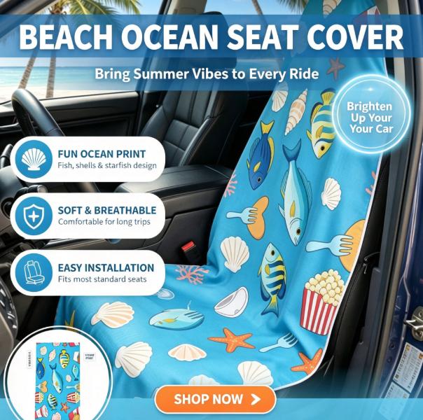 Golf Towel - ผ้าปูเบาะรถยนต์แบบ 2-in-1 สำหรับชายหาด แห้งเร็ว ป้องกันทราย ดูดซับน้ำ