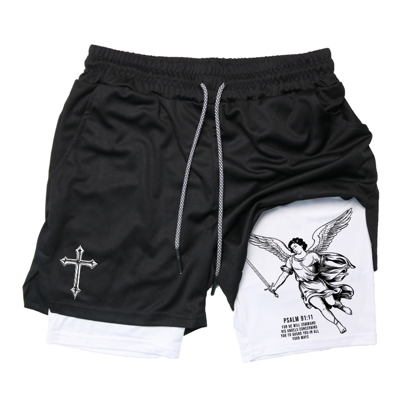 Golf Towel - กางเกงวิ่งออกกำลังกาย Angel Cross Graphic 2 in