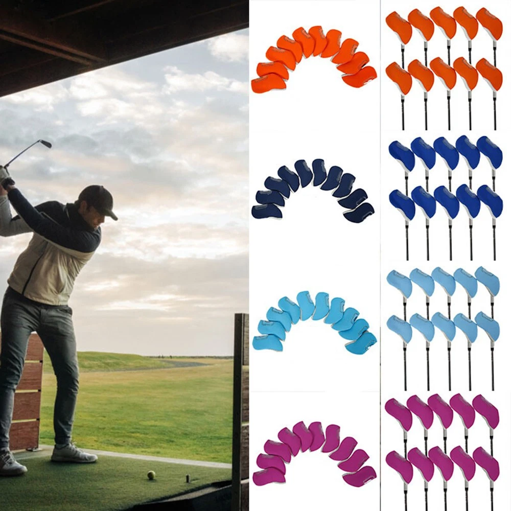 Golf Putter - ปลอกหุ้มหัวไม้กอล์ฟแบบใส 10 ชิ้น ปลอกหุ้มหัวไม้กอล์ฟเวดจ์ พร้อมหน้าต่างโปร่งใส อุปกรณ์เสริมสำหรับพัตเตอร์