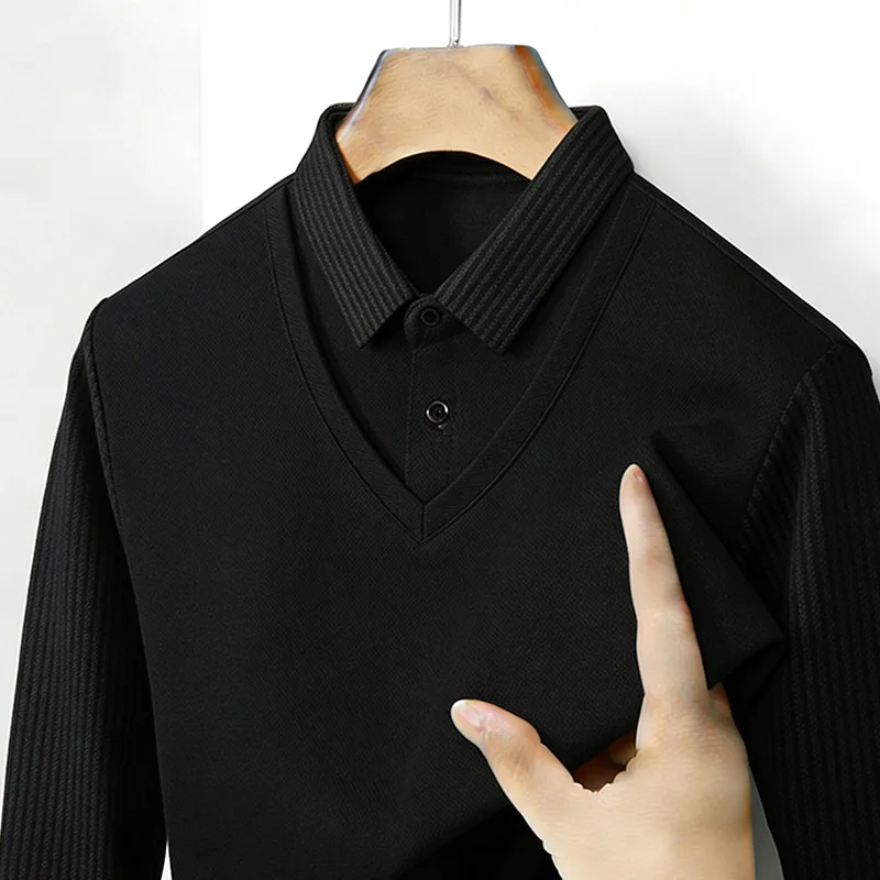 เสื้อเชิ้ตผู้ชายคอวีแขนยาวลายท - Golf Tees บทวิจารณ์และราคา